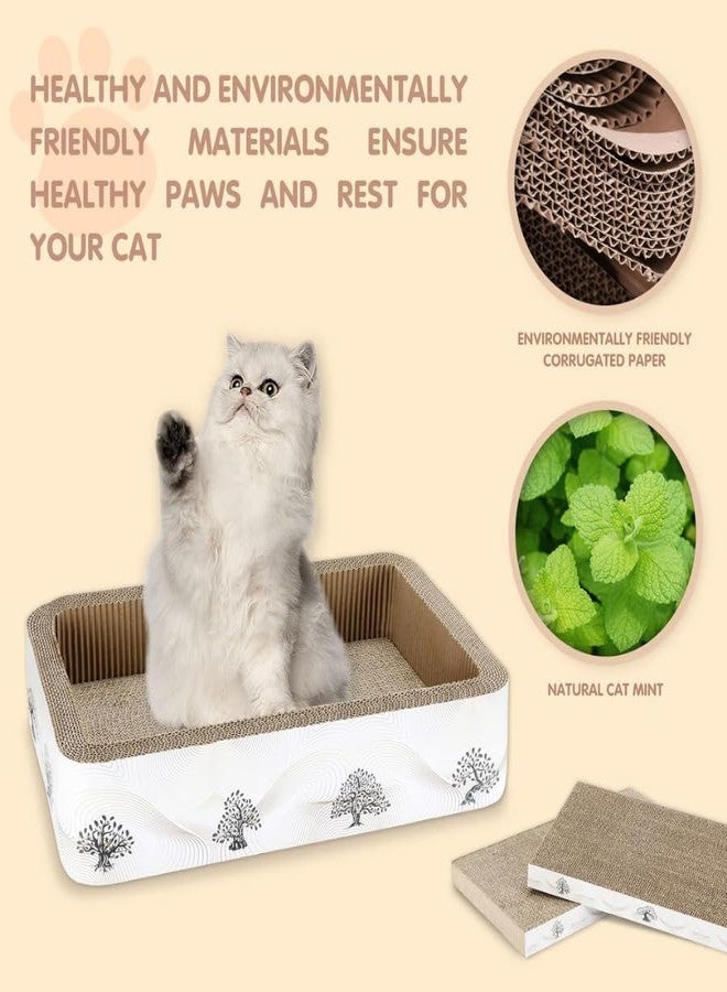 KittuPet Cat Scratcher Bed Cardboard, Round Cat Scratch Bed Lounge, Oval Cat Scratcher Bowl Circle, Cat Scratcher Box for Indoor Cats, Modern Cat Scratcher Pad - Image 4